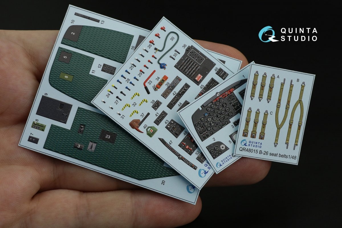 Quinta Studio QD48237 B-26K 3D-Printed &amp;amp; colored Interior on decal paper (ICM) 1/48 – image 2