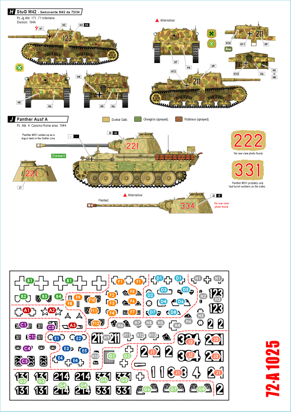 Star Decals 72-A1025 German tanks in Italy # 5. Cassino 1944. 1/72 – Bild 2