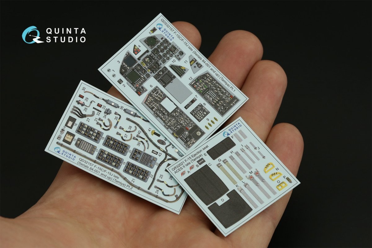 Quinta Studio QD32157 F-15C Late/F-15J late 3D-Printed &amp;amp; coloured Interior on decal paper (Tamiya) 1/32 – imagen 2