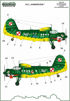 ModelMaker Decals MD48115 An-2 &amp;quot;Wiedeńczyk&amp;quot; 1/48