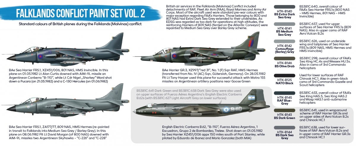 Hataka Hobby HTK-BS28 Falklands Conflict Vol. 2 Paint Set (8x17ml) – immagine 3