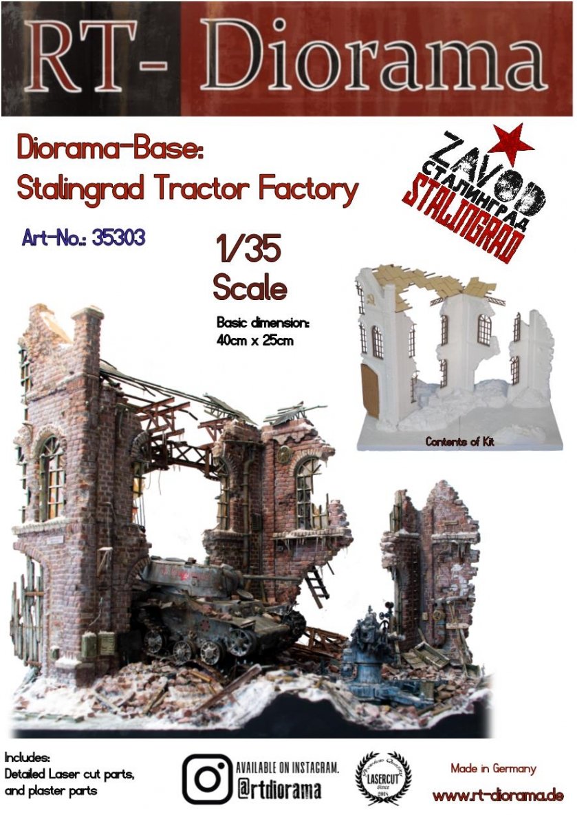 RT-Diorama 35303 Diorama-Base: "Stalingrad tractor factory" 1/35