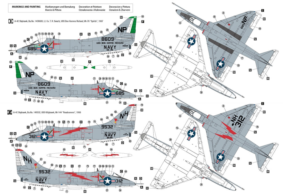 Hobby 2000 48032 Douglas A-4C Skyhawk ( HASEGAWA + CARTOGRAF + MASKI ) 1/48 – Bild 2