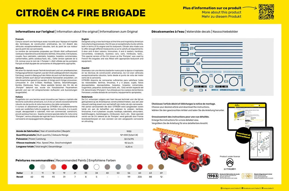 Heller 56733 Citroen C4 Fire Brigade - Starter Kit 1/24