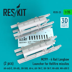 RESKIT RS35-0023 M299 - Lanceur à arc long à 4 rails pour missiles Hellfire (2 pièces) 1/35