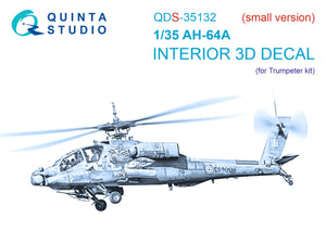 Quinta Studio QDS-35132 AH-64A 3D-Printed coloured Interior on decal paper (Trumpeter) (Small version) 1/35