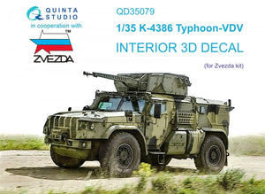 Quinta Studio QD35079 K-4386 Typhoon VDV 3D-Printed &amp;amp; coloured Interior on decal paper (Zvezda) 1/35