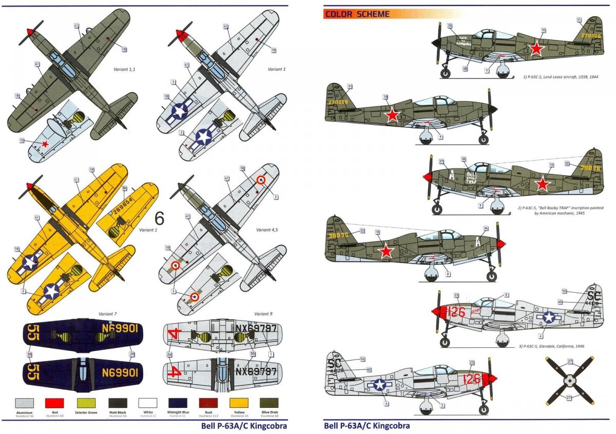 Dora Wings 14401 BELL P-63A P-63C KINGCOBRA Fighter DOUBLE KIT 1/144 – Bild 8