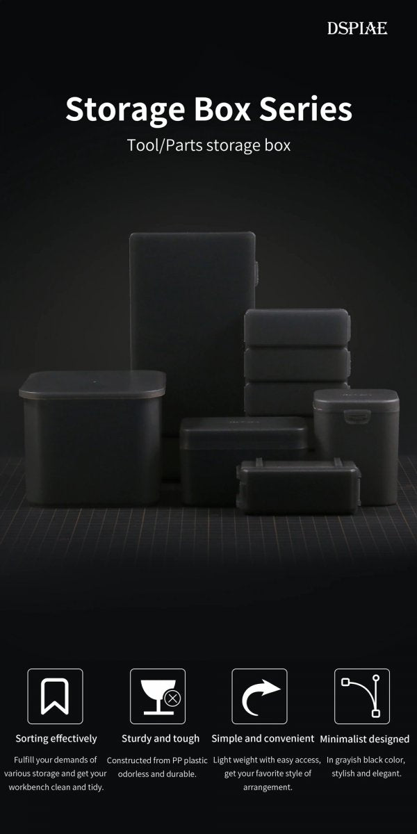 Boîte de rangement pour accessoires DSPIAE BOX-1 en plastique noir 147/88/33 mm / Conteneur à accessoires – image 2