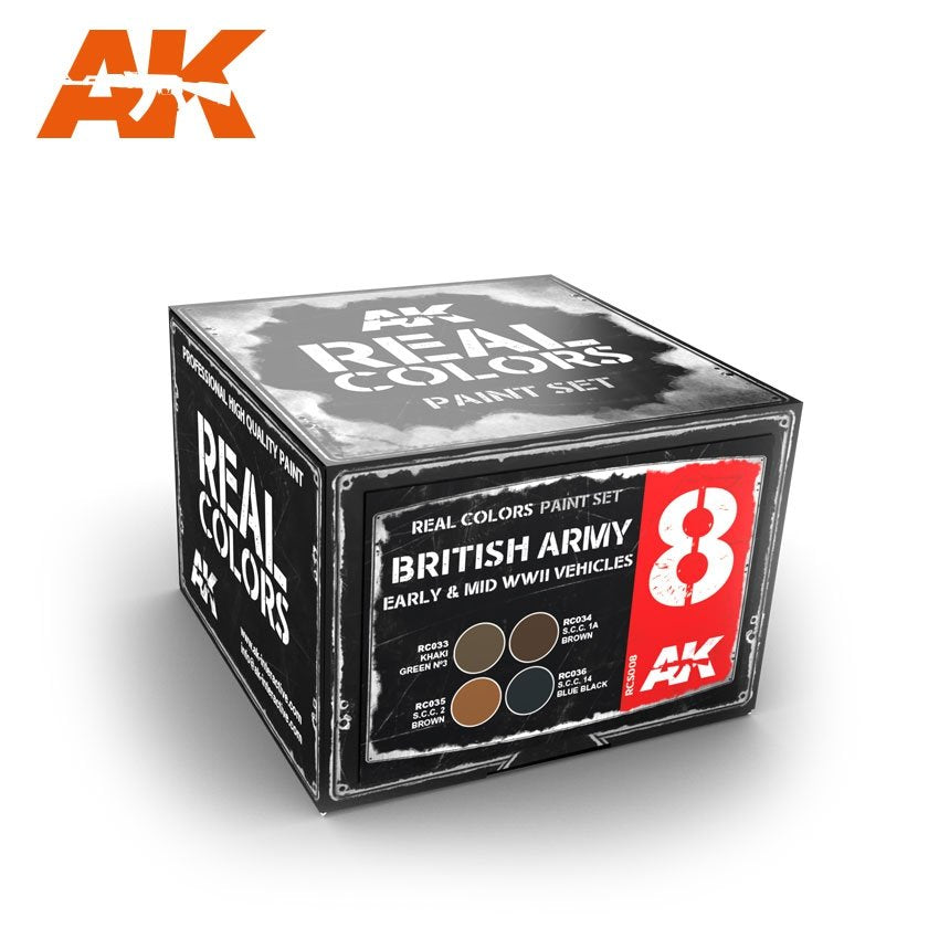 AK Interactive RCS008 BRITISH ARMY EARLY &amp;amp; MID WWII VEHICLES SET (4x10ml)