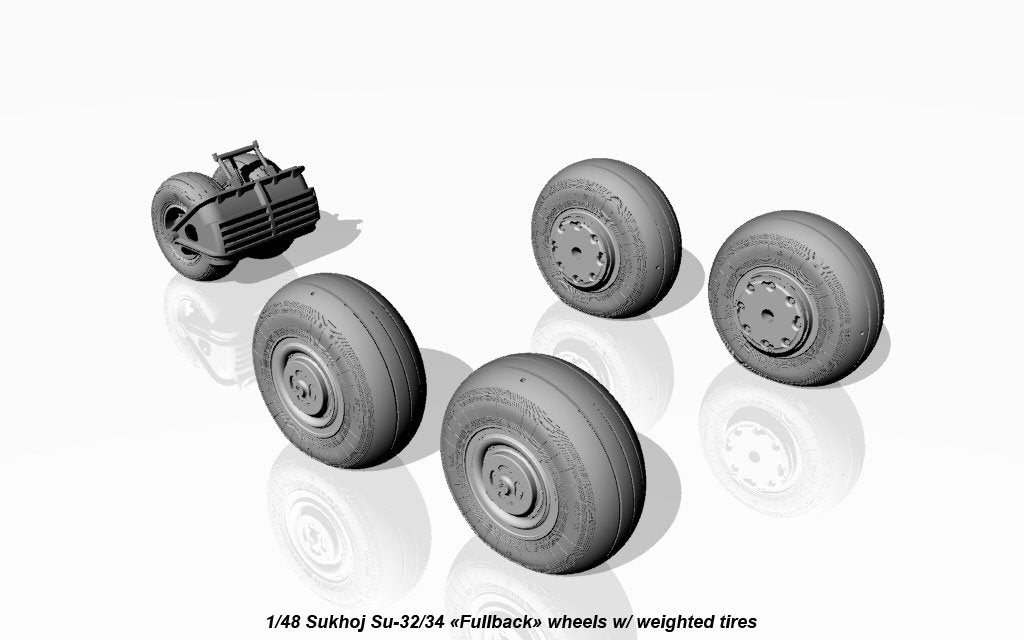 Armory Models AW48025 Sukhoj Su-32FN / Su-34 Fullback wheels w/ weighted tires 1/48 – imagen 5