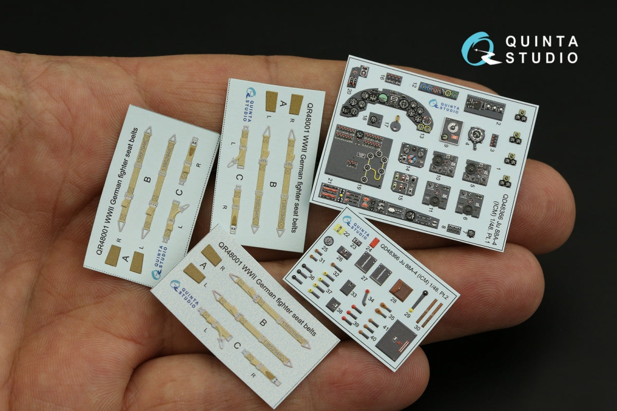 Quinta Studio QD48366 Ju 88A-4 3D-Printed &amp;amp; coloured Interior on decal paper (ICM) 1/48 – immagine 12