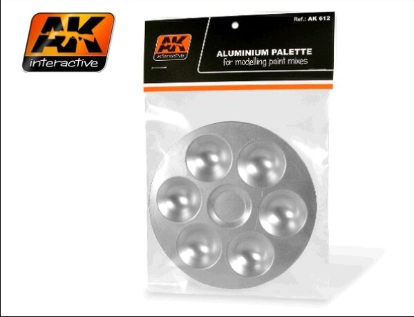 Palette de peinture en aluminium AK612 d'AK Interactive, 6 puits