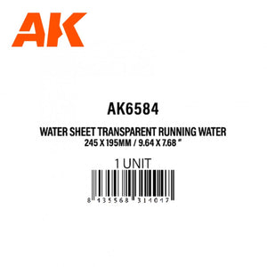 AK Interactive AK6584 WATER SHEET TRANSPARENT RUNNING WATER 245 X 195MM / 9.64 X 7.68 “ – TEXTURED ACRYLIC SHEET – 1 UNIT – immagine 3