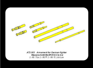Aber A72 003 Armement pour chasseur allemand Me 109E-3 à G-4 (1/72) – image 8