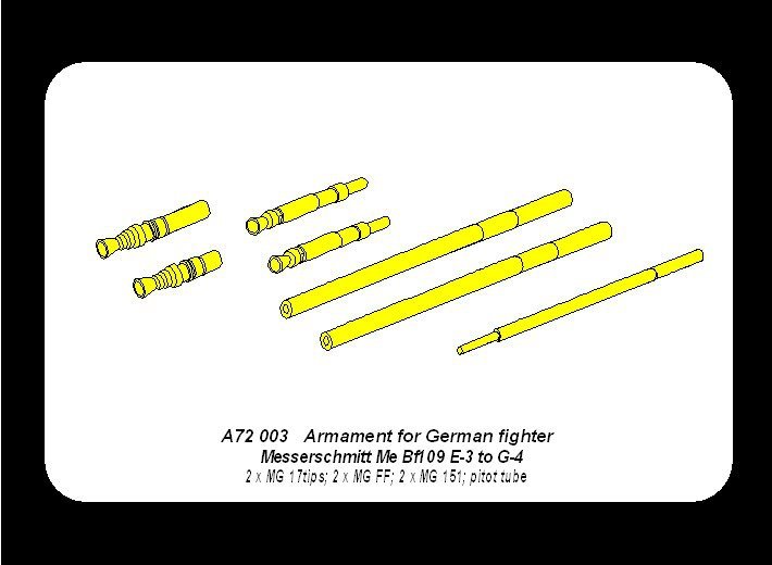 Aber A72 003 Armement pour chasseur allemand Me 109E-3 à G-4 (1/72) – image 8