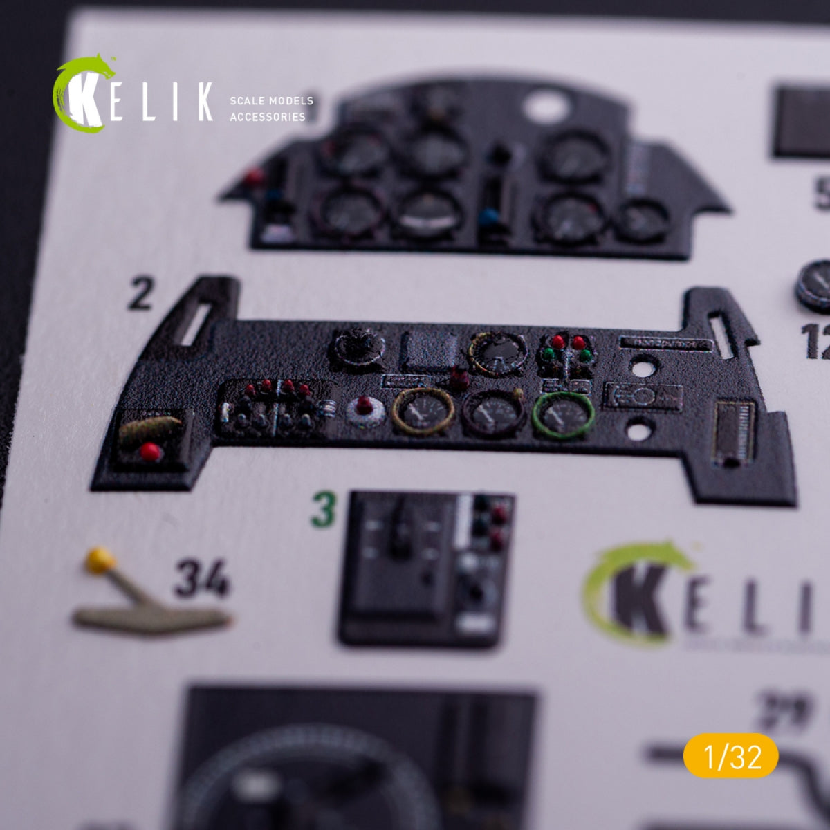 KELIK K32020 BF-109 E - Interior 3D Decal with 3D printed parts for Trumpeter kit 1/32 – imagen 6