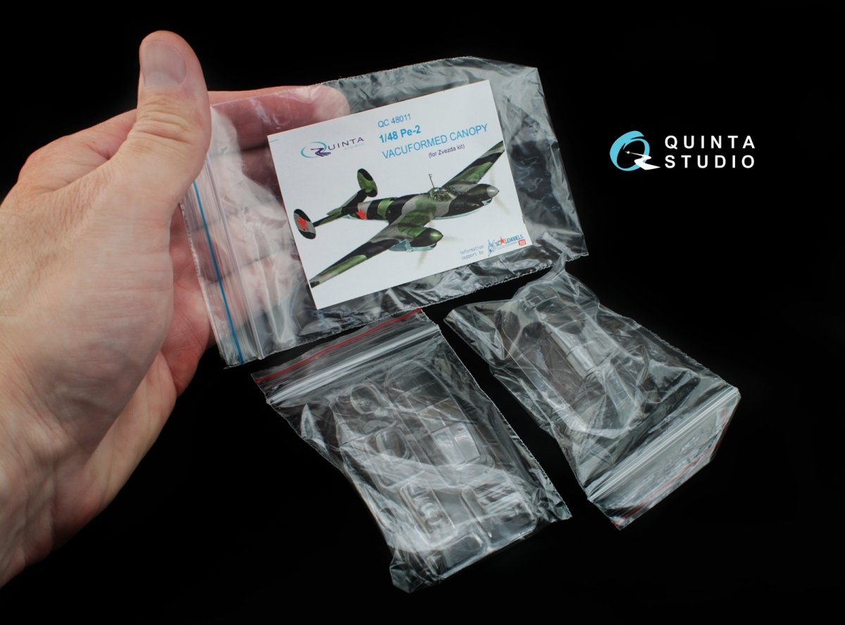Quinta Studio QC48011 Pe-2 vacuformed clear canopy (for Zvezda kit) 1/48 – Bild 6