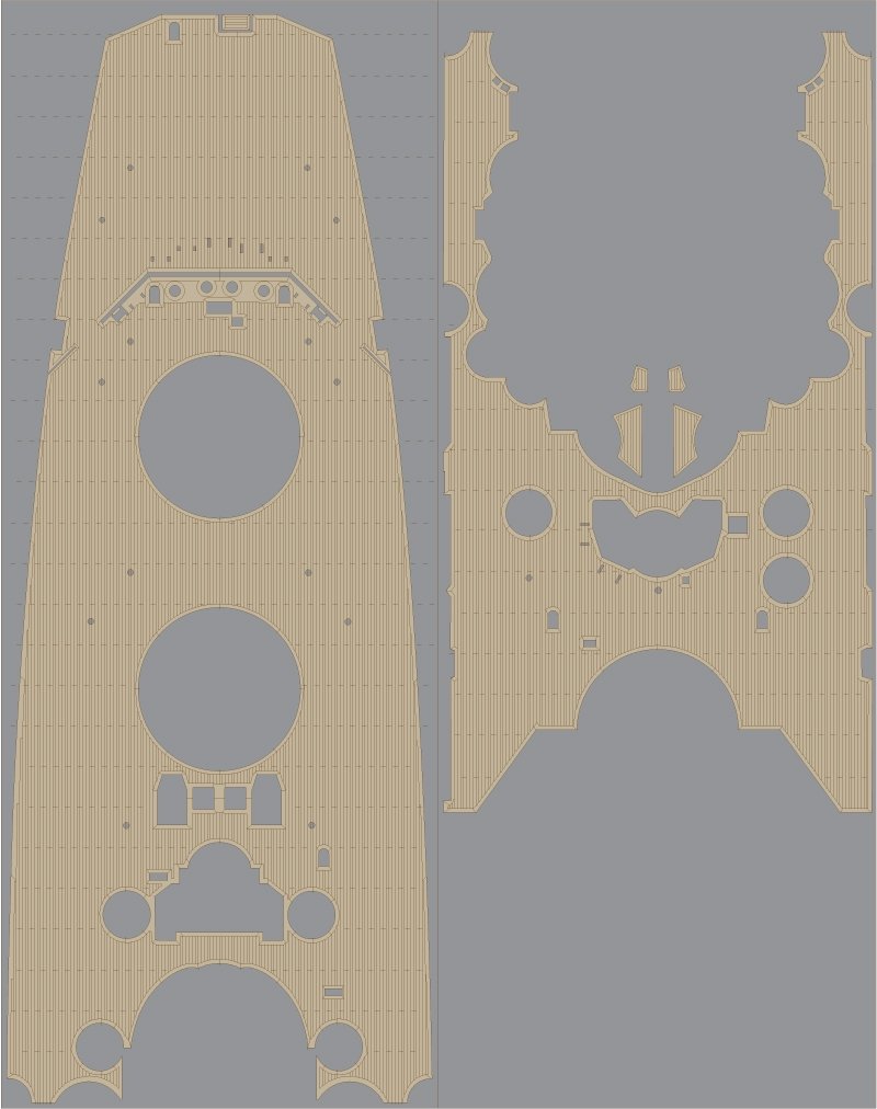 Pontos 35005WD1 IJN Musashi Wooden Deck set 1944 1/350