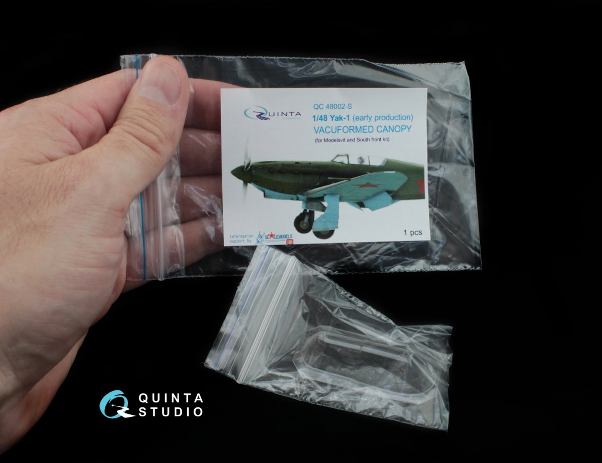 Quinta Studio QC48002-S Verrière transparente thermoformée Yak-1 1 pièce (pour kit SF ou Modelsvit) 1/48 – image 4