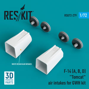 RESKIT RSU72-0279 F-14(A, B, D) &amp;quot;Tomcat&amp;quot; air intakes for GWH kit (3D Printed) 1/72