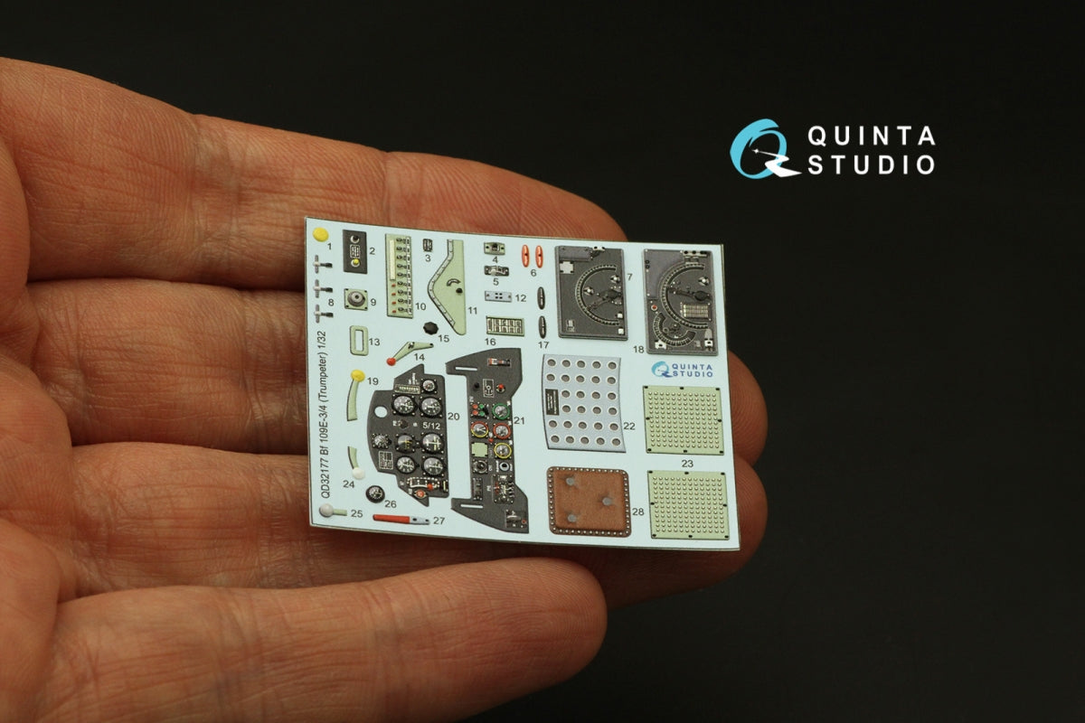 Quinta Studio QD32177 Bf 109E3/4 3D-Printed coloured Interior on decal paper (Trumpeter) 1/32 – Bild 4