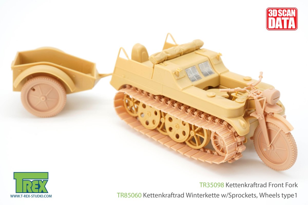 T-Rex Studio TR85060 Kettenkaraftrad Winterkette w/Sprockets, Wheels Type 2 1/35 – zdjęcie 6