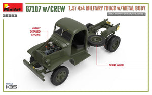 MiniArt 35383 G7107 w/CREW 1,5t 4X4 CARGO TRUCK w/METAL BODY 1/35 – Bild 9