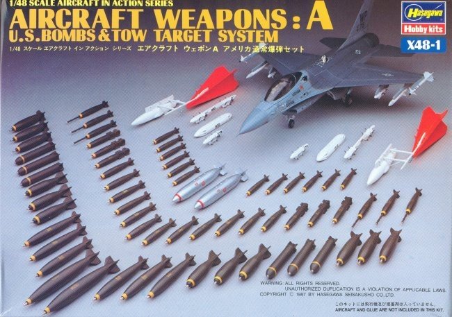 Hasegawa X48-1 AIRCRAFT WEAPONS: A U.S Smart Bombs Target Pods 1/48