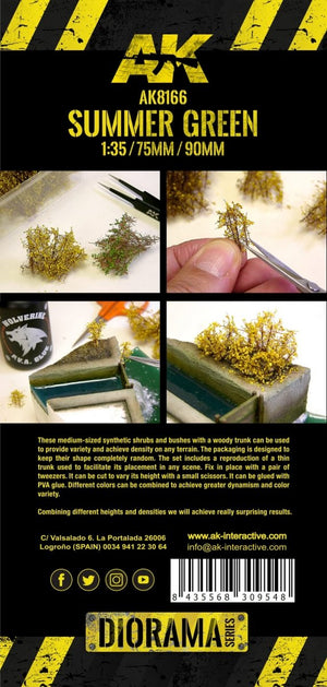 AK Interactive AK8166 SUMMER GREEN SHRUBBERIES 75MM / 90MM 1/35 – image 3