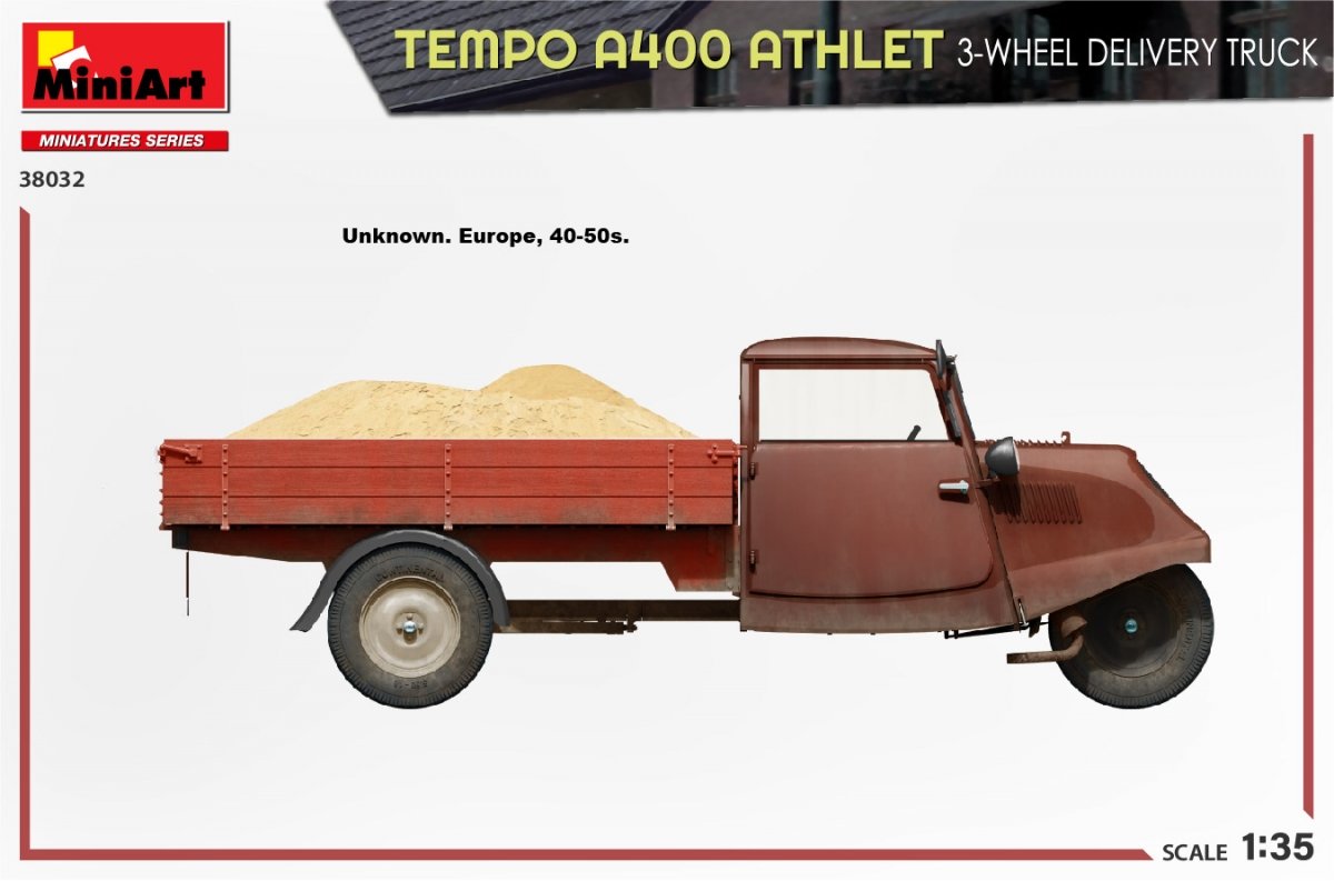 MiniArt 38032 TEMPO A400 ATHLET 3-WHEEL DELIVERY TRUCK 1/35 – Bild 6