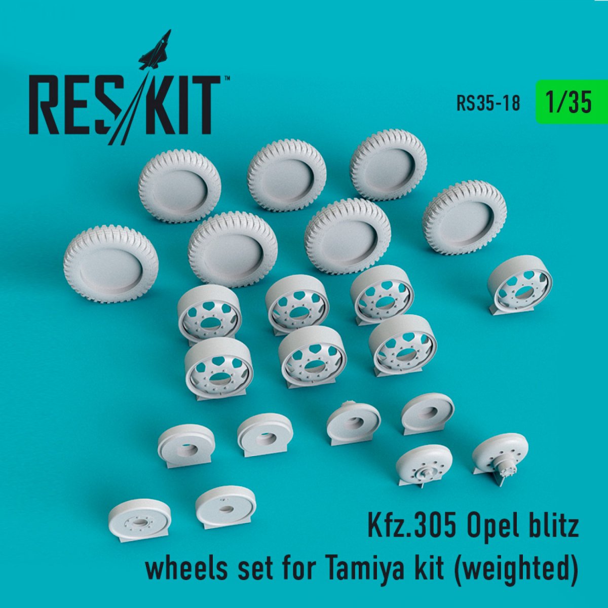 RESKIT RS35-0018 KFZ.305 JEU DE ROUES OPEL BLITZ POUR MAQUETTE TAMIYA (LESTÉ) 1/35