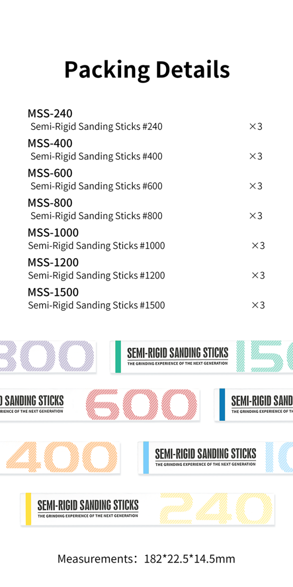 DSPIAE MSS-1500 Semi-Rigid Sanding Sticks #1500 x 3 PCS / pilnik elastyczny - ścierny – Bild 6