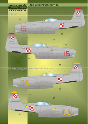 ModelMaker Decals D48019 Yak-23 en service polonais 1/48 – image 5