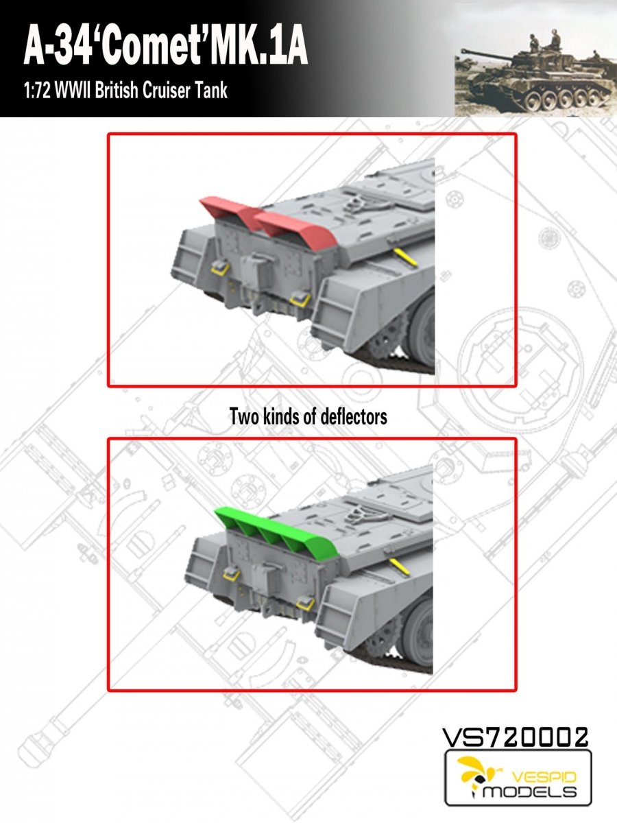 Vespid Models VS720002 A-34 &amp;#39;Comet&amp;#39; MK.1A British Cruiser Tank 1/72 – zdjęcie 2