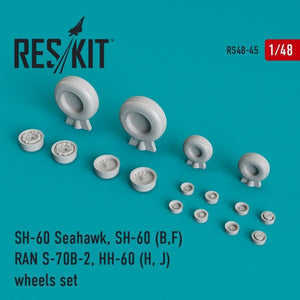 RESKIT RS48-0045 SH-60 Seahawk, SH-60 (B,F) RAN S-70B-2, HH-60 (H, J) jeu de roues 1/48
