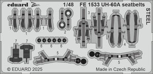 Eduard FE1533 UH-60A seatbelts STEEL ICM 1/48