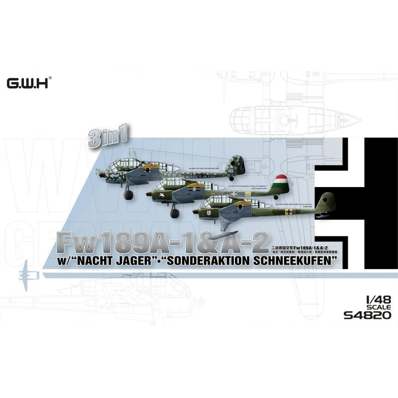 Great Wall Hobby S4820 Fw189A-1&amp;amp;A-2 /w &amp;quot;Nacht Jager&amp;quot; - &amp;quot;Sonderaktion Schneekufen&amp;quot; 1/48