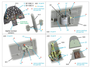 Quinta Studio QD48532 Bf 109E-3/4 3D-Printed &amp;amp; coloured Interior on decal paper (HobbyBoss) 1/48 – Bild 10