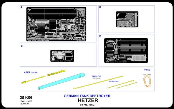 Aber 35K06 German tank destroyer Sd. Kfz. 138/2 Hetzer 1/35 – immagine 7