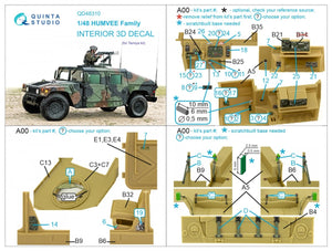 Quinta Studio QD48310 HUMVEE family 3D-Printed &amp;amp; coloured Interior on decal paper (Tamiya) 1/48 – Bild 7