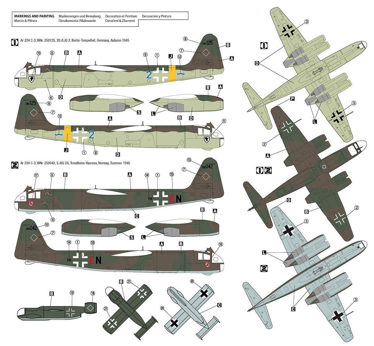 Hobby 2000 72051 Arado Ar 234 C-3 w/ Ar E381 Julia – DRAGON + CARTOGRAF 1/72 – zdjęcie 3