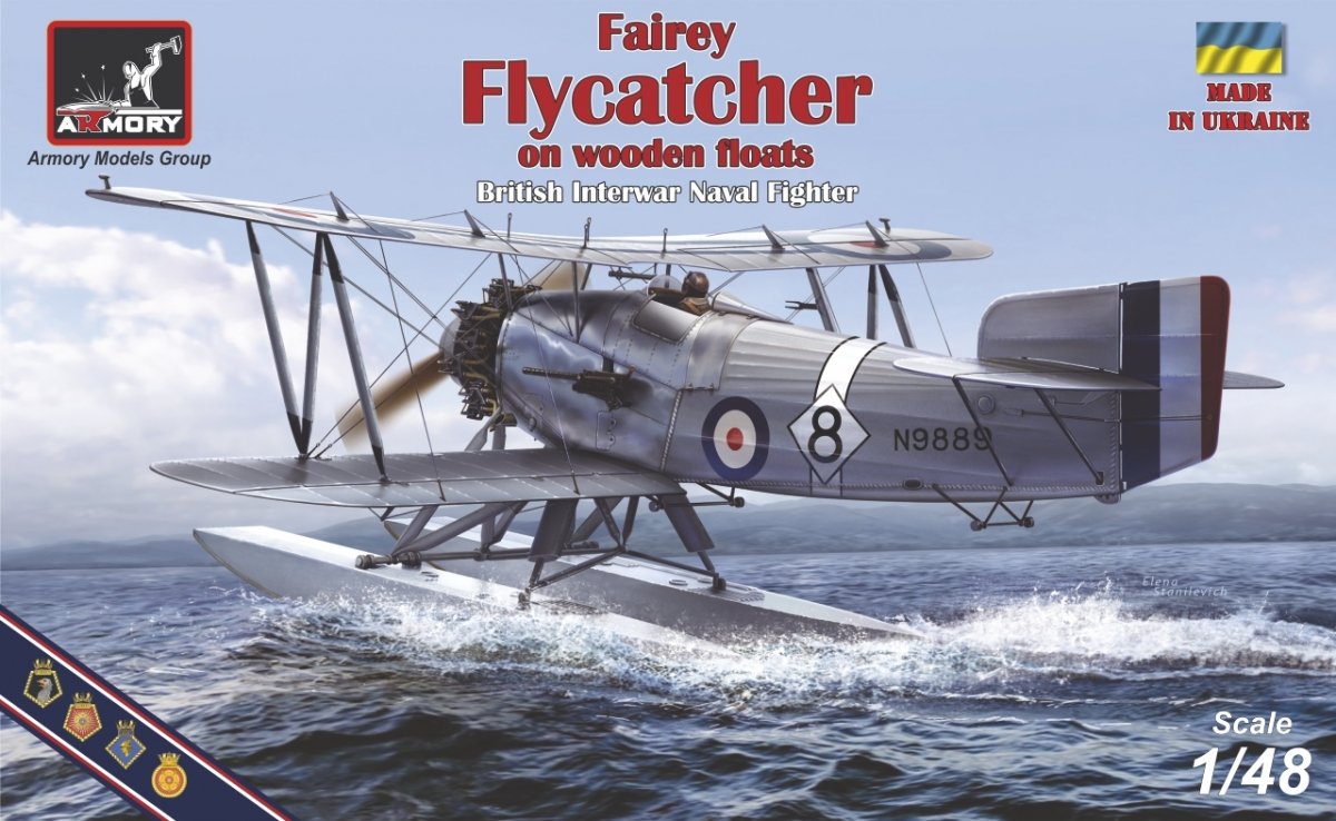 Armory Models 48003 Fairey Flycatcher British FAA Inter-War Floatplane Fighter, on Wooden Floats 1/48