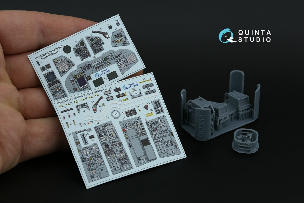 Quinta Studio QD+32232 Tornado ECR Italian 3D-Printed &amp;amp; coloured Interior on decal paper (Italeri) (with 3D-printed resin parts) 1/32 – immagine 2