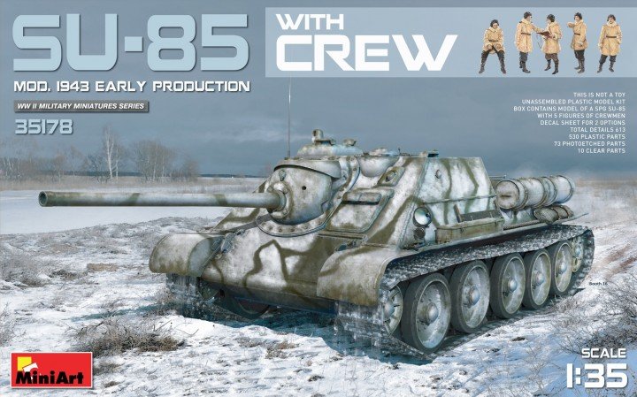 MiniArt 35178 SU-85 Mod. 1943 Première production avec équipage 1/35