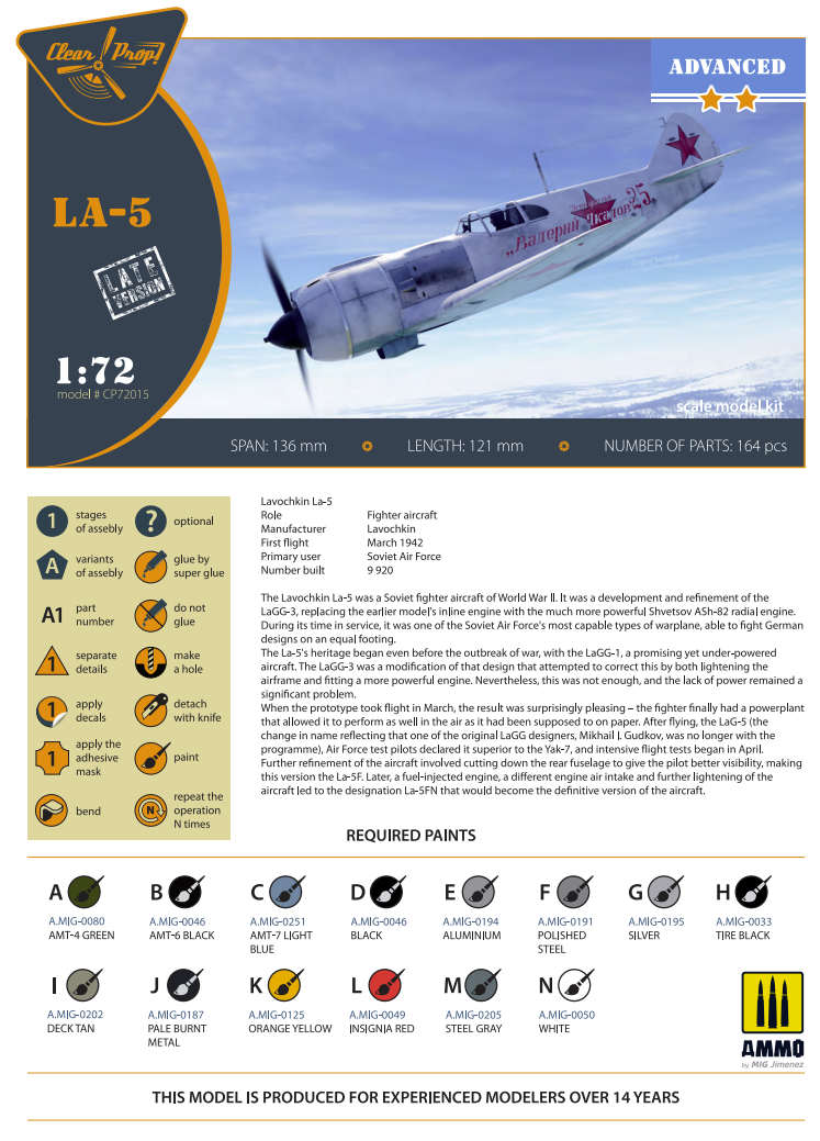 Clear Prop! CP72015 La-5 late version ADVANCED KIT 1/72 – zdjęcie 4