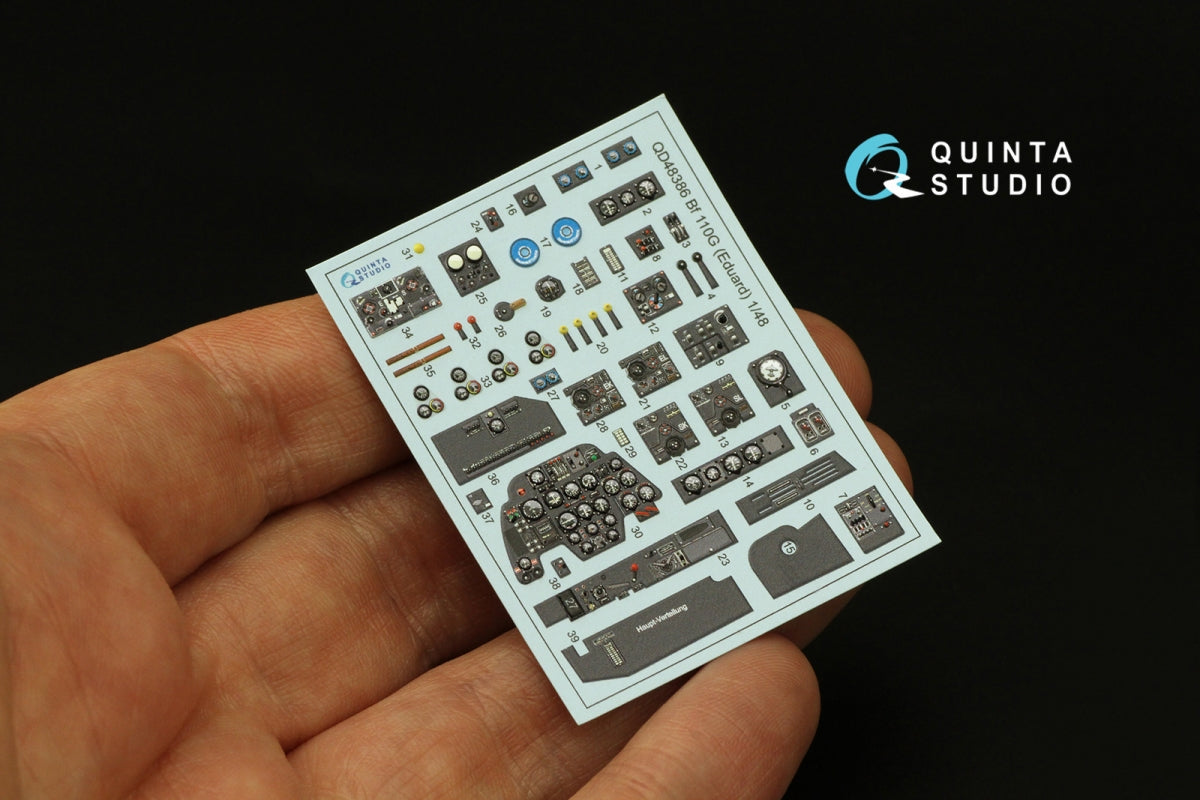 Quinta Studio QD48386 BF 110G 3D-Printed &amp;amp; coloured Interior on decal paper (Eduard) 1/48 – immagine 3