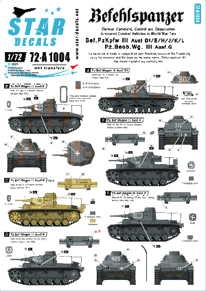 Star Decals 72-A1004 Befehlspanzer #2 1/72