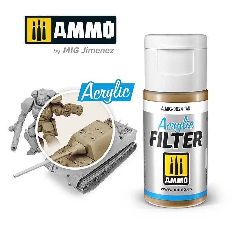 Filtre acrylique Ammo of Mig 0824 Tan 15 ml