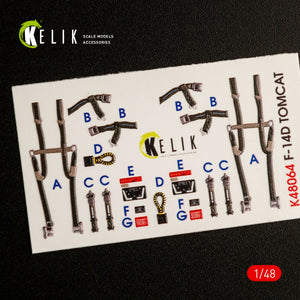 KELIK K48064 F-14D TOMCAT INTERIOR 3D DECALS FOR AMK KIT 1/48 – Bild 2